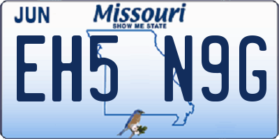 MO license plate EH5N9G