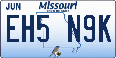 MO license plate EH5N9K