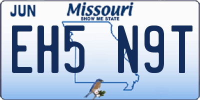 MO license plate EH5N9T