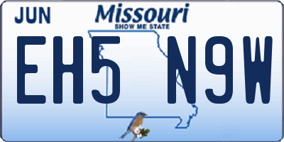 MO license plate EH5N9W