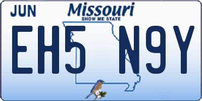 MO license plate EH5N9Y