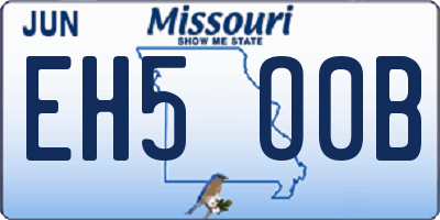MO license plate EH5O0B