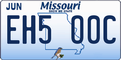 MO license plate EH5O0C
