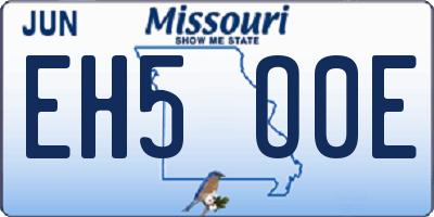 MO license plate EH5O0E