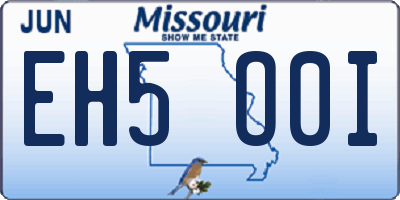 MO license plate EH5O0I