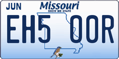 MO license plate EH5O0R