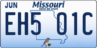 MO license plate EH5O1C