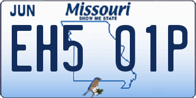 MO license plate EH5O1P
