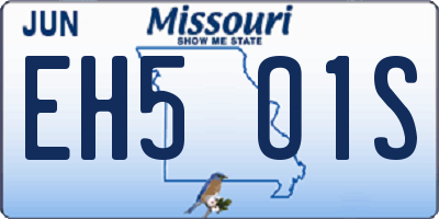 MO license plate EH5O1S