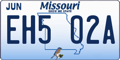 MO license plate EH5O2A