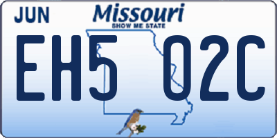MO license plate EH5O2C