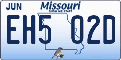 MO license plate EH5O2D