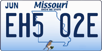MO license plate EH5O2E