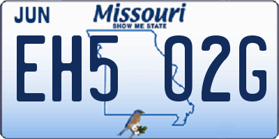 MO license plate EH5O2G