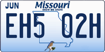 MO license plate EH5O2H