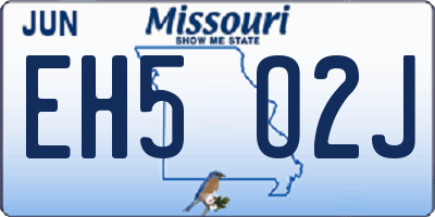MO license plate EH5O2J