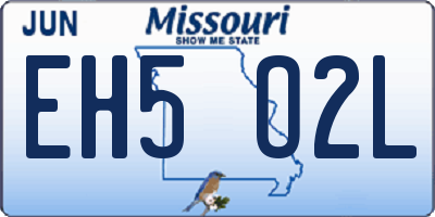MO license plate EH5O2L