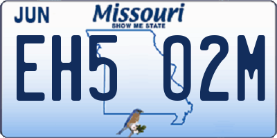 MO license plate EH5O2M