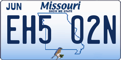 MO license plate EH5O2N
