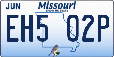 MO license plate EH5O2P