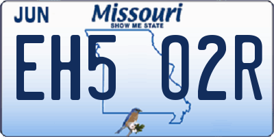 MO license plate EH5O2R