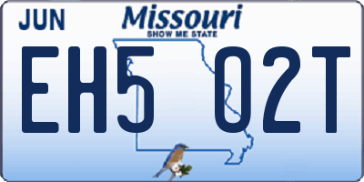MO license plate EH5O2T