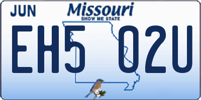 MO license plate EH5O2U