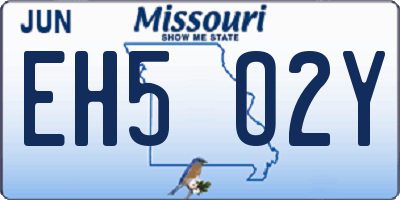 MO license plate EH5O2Y