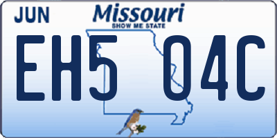 MO license plate EH5O4C