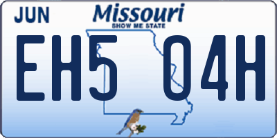 MO license plate EH5O4H