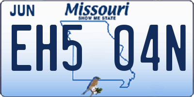 MO license plate EH5O4N