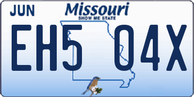 MO license plate EH5O4X