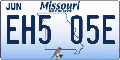 MO license plate EH5O5E
