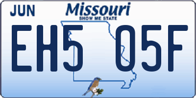 MO license plate EH5O5F