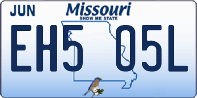 MO license plate EH5O5L