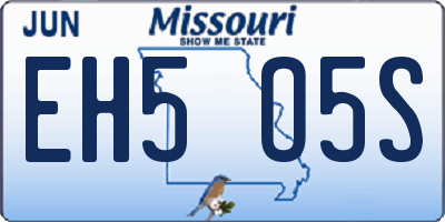 MO license plate EH5O5S