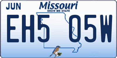 MO license plate EH5O5W