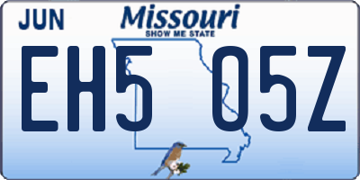 MO license plate EH5O5Z