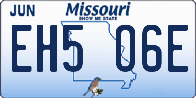 MO license plate EH5O6E