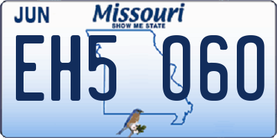 MO license plate EH5O6O