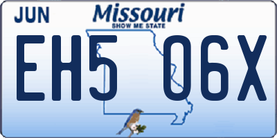 MO license plate EH5O6X