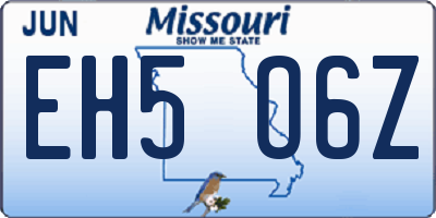 MO license plate EH5O6Z