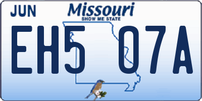 MO license plate EH5O7A