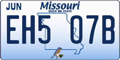 MO license plate EH5O7B