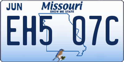 MO license plate EH5O7C