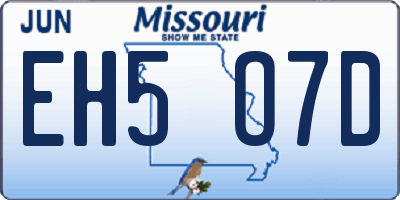 MO license plate EH5O7D