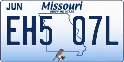 MO license plate EH5O7L
