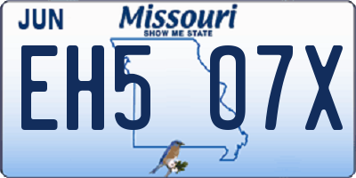 MO license plate EH5O7X
