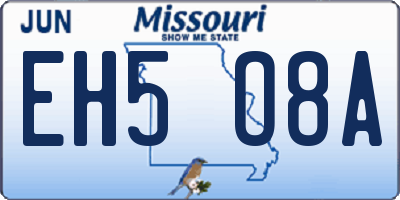 MO license plate EH5O8A