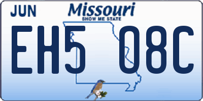 MO license plate EH5O8C